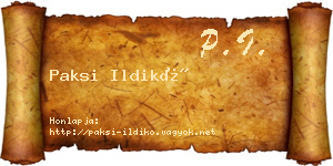 Paksi Ildikó névjegykártya